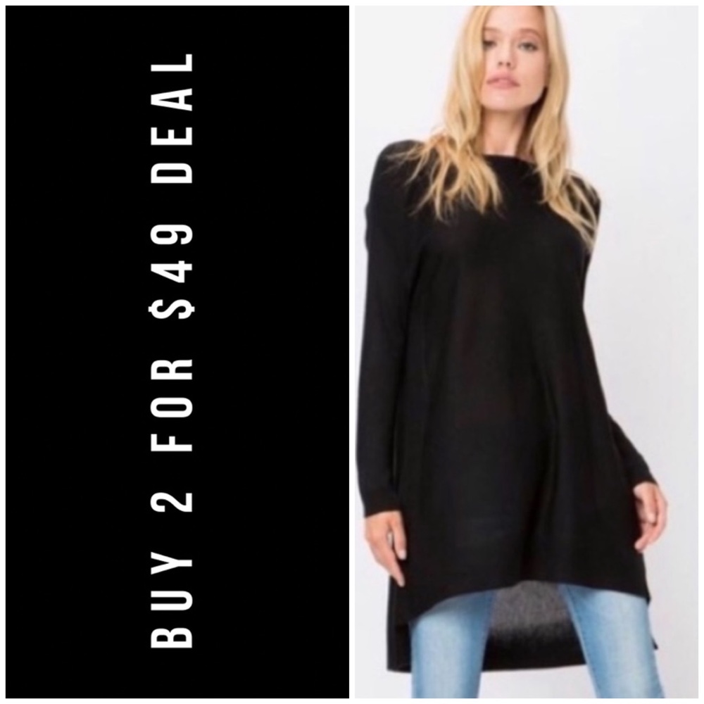 ❄️Black Thin Sweater Tunic